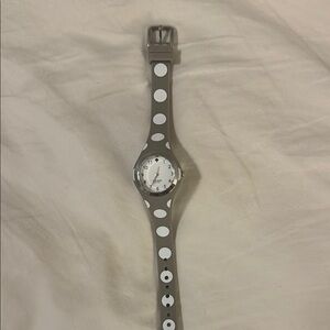 kate spade Gray and White Polka Dot Watch